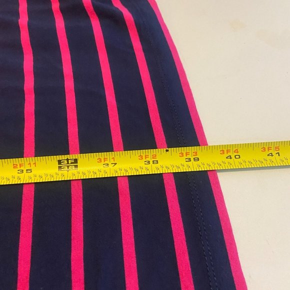 Cynthia Rowley Women 2X Knee Length Dress Navy Blue Pink Stripe VNeck 3/4 Sleeve - Picture 7 of 8